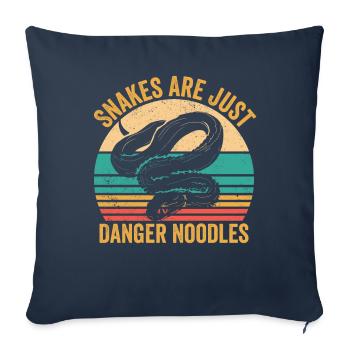 Les serpents drôles ne sont que des nouilles dangereuses rétro - Housse de coussin décorative 45 x 45 cm - bleu marine - Devant