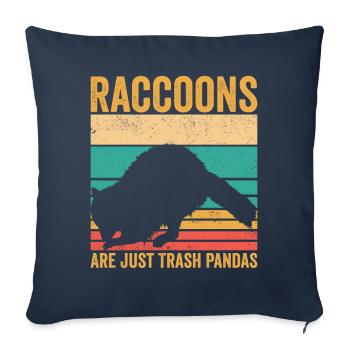 Les ratons laveurs drôles ne sont que des pandas poubelles rétro - Housse de coussin décorative 45 x 45 cm - bleu marine - Devant
