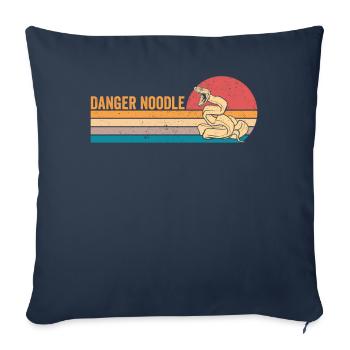 Drôle de serpent danger nouilles rétro - Housse de coussin décorative 45 x 45 cm - bleu marine - Devant