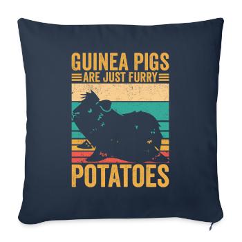 Funny guinea pigs are just furry potato - Sofa pillowcase 17,3'' x 17,3'' (45 x 45 cm) - navy - Front