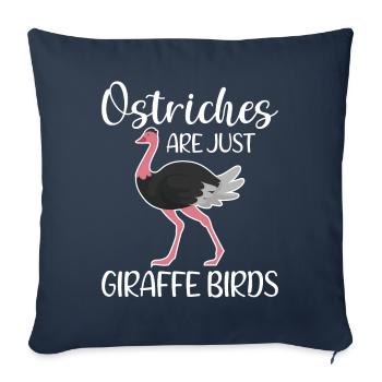 Les autruches drôles ne sont que des oiseaux girafes - Housse de coussin décorative 45 x 45 cm - bleu marine - Devant