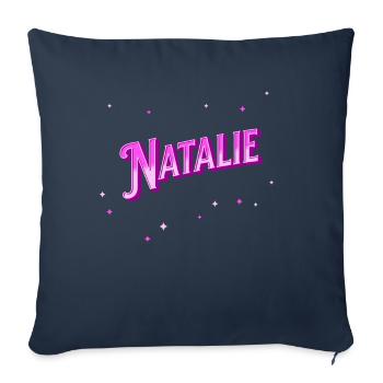 Le prénom de Natalie personnalisé - Housse de coussin décorative 45 x 45 cm - bleu marine - Devant