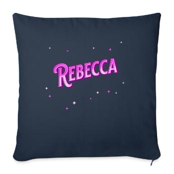 Rebecca Namen personalisiert - Sofakissenbezug 45 x 45 cm - Navy - Vorne