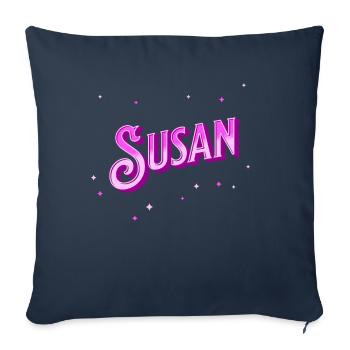 Susan's name personalized - Sofa pillowcase 17,3'' x 17,3'' (45 x 45 cm) - navy - Front