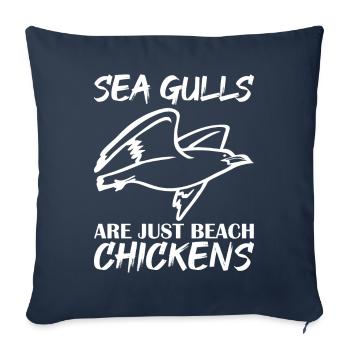 Merry Seagull Seagull are just beach chickens - Sofa pillowcase 17,3'' x 17,3'' (45 x 45 cm) - navy - Front