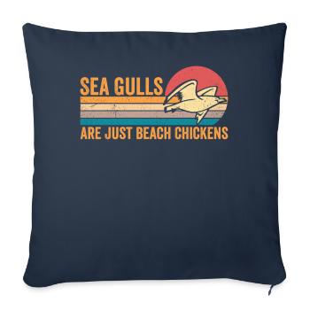 Merry Seagull Seagull are just beach chickens - Sofa pillowcase 17,3'' x 17,3'' (45 x 45 cm) - navy - Front