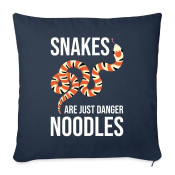 Les serpents ne sont que des nouilles dangereuses - Housse de coussin décorative 45 x 45 cm - bleu marine - Devant