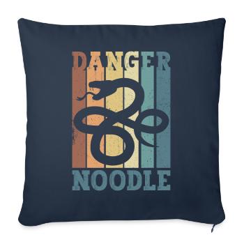 Snake Danger Noodle Rétro - Housse de coussin décorative 45 x 45 cm - bleu marine - Devant