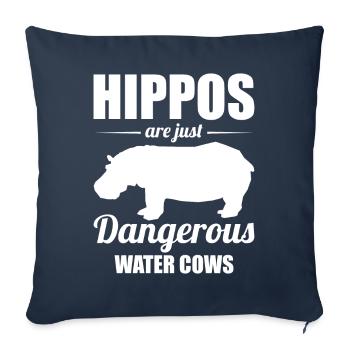 Funny Hippo Hippopotamus - Sofa pillowcase 17,3'' x 17,3'' (45 x 45 cm) - navy - Front