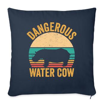 Lustiges Nilpferd Nilpferd Gefährliches Wasser Kuh - Sofakissenbezug 45 x 45 cm - Navy - Vorne