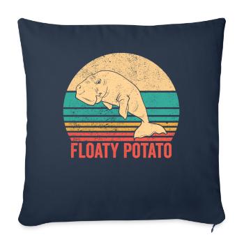 Drôle de lamantin Floaty Potato Retro - Housse de coussin décorative 45 x 45 cm - bleu marine - Devant