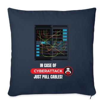 En cas de cyberattaque Informaticien - Housse de coussin décorative 45 x 45 cm - bleu marine - Devant