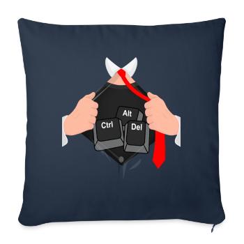 Ctrl alt del hack ordinateur informaticien - Housse de coussin décorative 45 x 45 cm - bleu marine - Devant