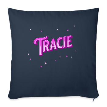 Nom Tracie personnalisé - Housse de coussin décorative 45 x 45 cm - bleu marine - Devant