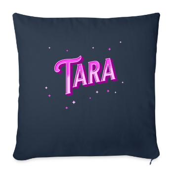 Nom Tara personnalisé - Housse de coussin décorative 45 x 45 cm - bleu marine - Devant