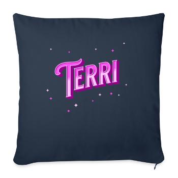 Terri Namen personalisiert - Sofakissenbezug 45 x 45 cm - Navy - Vorne