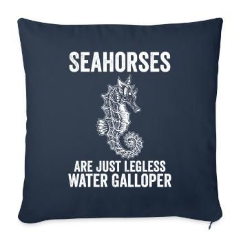 Funny seahorses are just legless water gallop - Sofa pillowcase 17,3'' x 17,3'' (45 x 45 cm) - navy - Front
