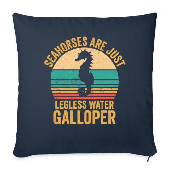 Funny seahorses are just legless water gallop - Sofa pillowcase 17,3'' x 17,3'' (45 x 45 cm) - navy - Front
