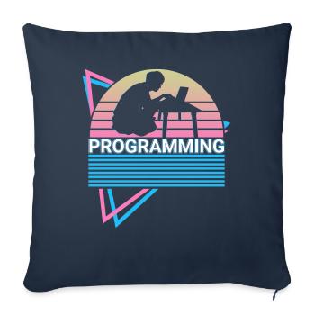 Programming Programmer Retro - Sofa pillowcase 17,3'' x 17,3'' (45 x 45 cm) - navy - Front