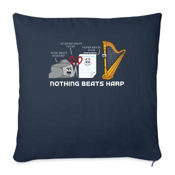 Harpe - Housse de coussin décorative 45 x 45 cm - bleu marine - Devant