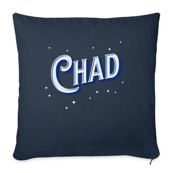 Nom Tchad personnalisé - Housse de coussin décorative 45 x 45 cm - bleu marine - Devant