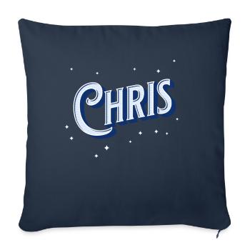 Chris' name personalized - Sofa pillowcase 17,3'' x 17,3'' (45 x 45 cm) - navy - Front