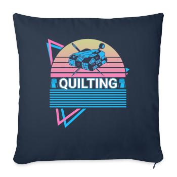 Quilting Quilter Retro - Sofa pillowcase 17,3'' x 17,3'' (45 x 45 cm) - navy - Front