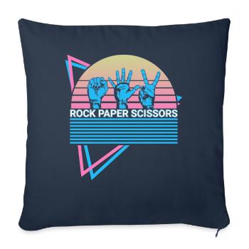Rock Paper Scissors Retro - Sofa pillowcase 17,3'' x 17,3'' (45 x 45 cm) - navy - Front