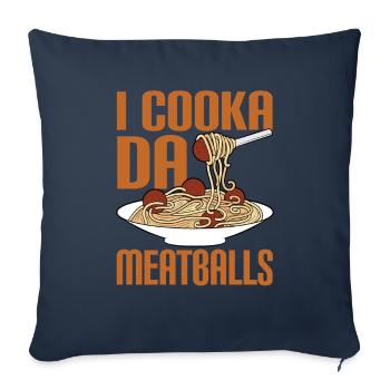 Boulettes de viande Boulettes de viande Cadeau - Housse de coussin décorative 45 x 45 cm - bleu marine - Devant