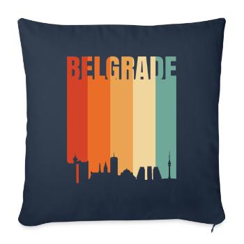 La beauté de Belgrade - Housse de coussin décorative 45 x 45 cm - bleu marine - Devant