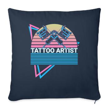 Tattoo artist retro - Sofa pillowcase 17,3'' x 17,3'' (45 x 45 cm) - navy - Front