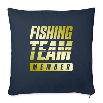 Équipe de pêche - Housse de coussin décorative 45 x 45 cm - bleu marine - Devant