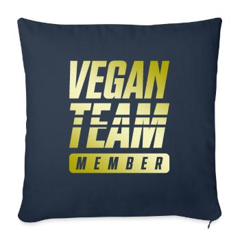 Équipe végétalienne - Housse de coussin décorative 45 x 45 cm - bleu marine - Devant