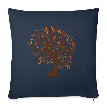 Arbre mathématique Arbre mathématique Mathématiques - Housse de coussin décorative 45 x 45 cm - bleu marine - Devant
