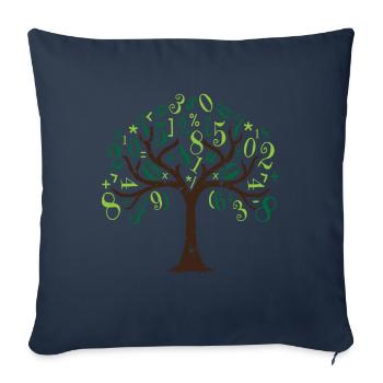 Arbre mathématique Arbre mathématique Mathématiques - Housse de coussin décorative 45 x 45 cm - bleu marine - Devant