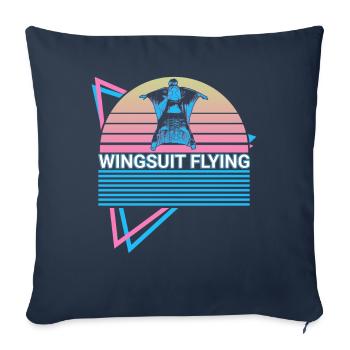 Wingsuit Flying Retro - Sofa pillowcase 17,3'' x 17,3'' (45 x 45 cm) - navy - Front