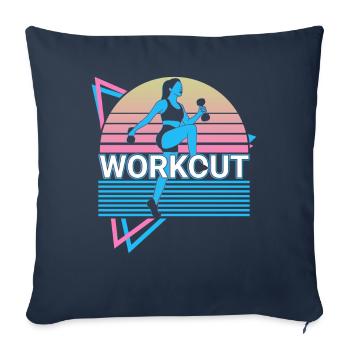 Entraînement Fitness Exercice Rétro - Housse de coussin décorative 45 x 45 cm - bleu marine - Devant