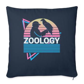 Zoologie Zoologiste Rétro - Housse de coussin décorative 45 x 45 cm - bleu marine - Devant