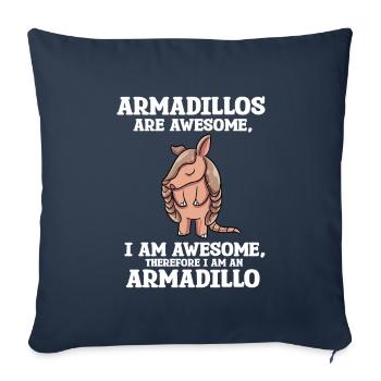 Cadeau de tatou - Housse de coussin décorative 45 x 45 cm - bleu marine - Devant
