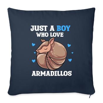 Cadeau de tatou - Housse de coussin décorative 45 x 45 cm - bleu marine - Devant
