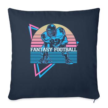 Joueur de football Fantasy Rétro - Housse de coussin décorative 45 x 45 cm - bleu marine - Devant