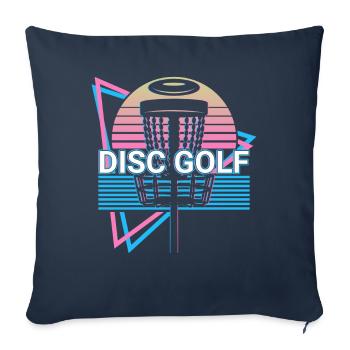 Disc Golf Spieler Retro - Sofakissenbezug 45 x 45 cm - Navy - Vorne