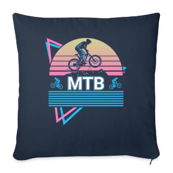 Mtb Biker Cycling Mountainbike Retro - Sofa pillowcase 17,3'' x 17,3'' (45 x 45 cm) - navy - Front