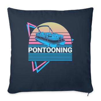 Ponton-Boot Retro - Sofakissenbezug 45 x 45 cm - Navy - Vorne