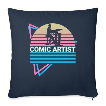 Comic artist retro - Sofa pillowcase 17,3'' x 17,3'' (45 x 45 cm) - navy - Front