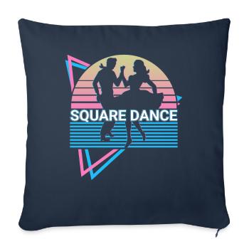 Square Dance Square Dancing Retro - Sofa pillowcase 17,3'' x 17,3'' (45 x 45 cm) - navy - Front