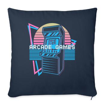 Arcade-Spiele Retro - Sofakissenbezug 45 x 45 cm - Navy - Vorne
