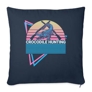 Crocodile Hunting Crocodile Hunter Rétro - Housse de coussin décorative 45 x 45 cm - bleu marine - Devant