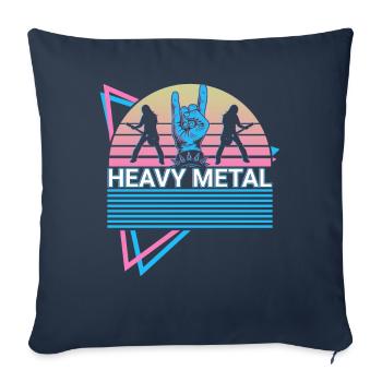 Heavy Metal Retro - Sofa pillowcase 17,3'' x 17,3'' (45 x 45 cm) - navy - Front