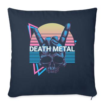 Death Metal Rétro - Housse de coussin décorative 45 x 45 cm - bleu marine - Devant